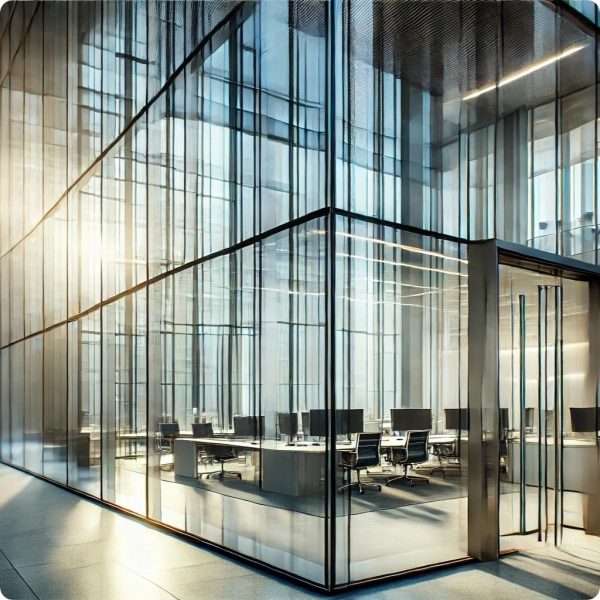 inteligentna szyba w biurze