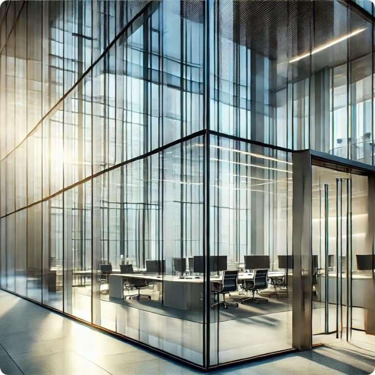 inteligentna szyba w biurze