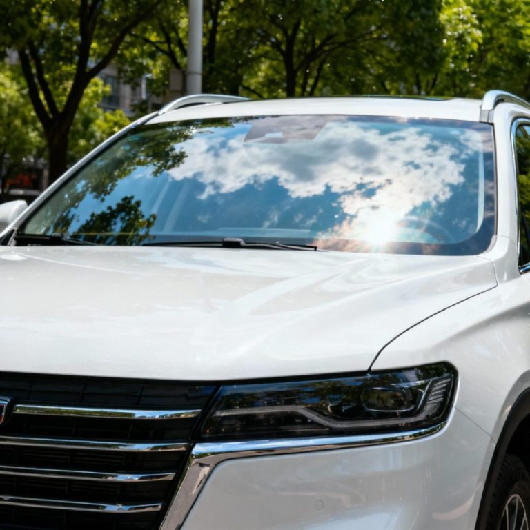 folia na przedniej szybie auta